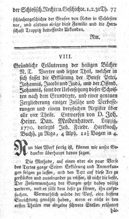 Gründliche Erläuterung der heiligen Bücher N.T. Vierter und letzter Theil.