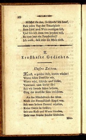 II. Ernsthafte Gedichte.