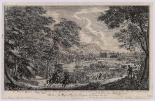 Ansicht von Schloss Pillnitz bei Dresden, Kupferstich, 1726 : Vue du Chateau Royal de Pillnitz et des Environs du coté du Midi : dedié à Sa Maj: le Roy de Pologne, et Electeur de Saxe ; avec Privilege de Sa Maj. le Roj de Pol: Elect. de Saxe = Prospect von dem Königl. Lust-Schloss Pillnitz an der Elbe und umliegenden Gegend wie sich solche gegen Mittag Presentiret / A. Thiele ad viv. delin. pinx. et sculpsit. - [S.l.] , 1726. - 1 Kunstbl. : Kupferst. ; 33 x 55 cm