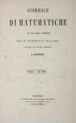7: Giornale di matematiche