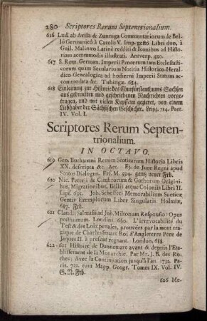 Scriptores Rerum Septentrionalium. In Octavo.