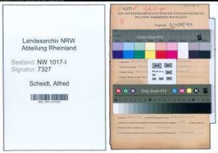 Entnazifizierung Alfred Vom Scheidt , geb. 28.06.1909 (Kaufmaennische Angestellte)