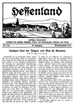 Nr. 9/10, Mai-Doppelheft 1915