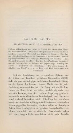 Zweites Kapitel. Staatsverfassung und Regierungsform