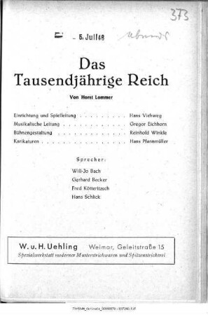 Das Tausendjährige Reich