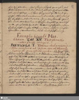 Evangelii secundum Matthaeum Cap. XV.