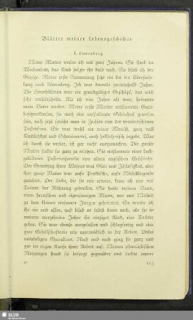 [III.] Blätter meiner Lebensgeschichte