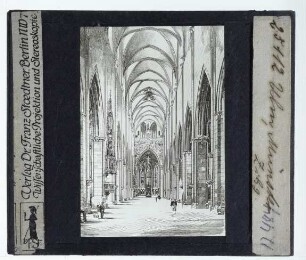 Ulm, Münster,unbekannt, Innenansicht des Ulmer Münsters (Druck, unidentifiziert) : Innenansicht, Blick nach O