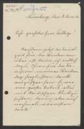 Brief von Ernst Kaufmann an Unbekannt