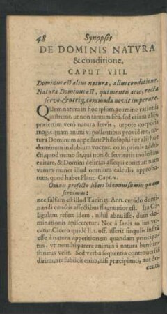 De Dominis Natura & conditione. Caput VIII.