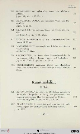 Kunstmobiliar (II. Teil) (Nr. 326-339)