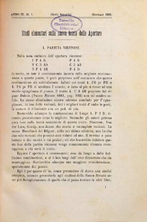 Nuova rivista degli scacchi : periodico mensile. 9. 1883 = Ser. 2