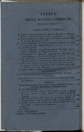 Indice Delle Materie Contenute in Questo Fascicolo