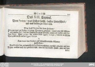 Das XII. Capitul. Vom Pariren, was solches heisse, dessen Unterschied, und was darbey zu observiren.