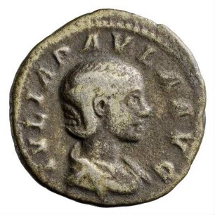 Münze, Denar, 219 - 220 n. Chr.