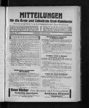 Jahrgang 1925, Hamburg, den 14. Juni, Nummer 24