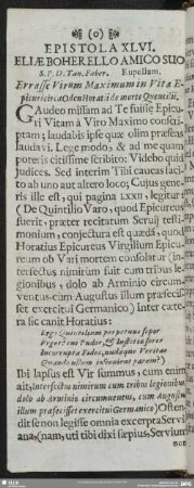 Epistola XLVI. Eliae Boherello Amico Suo S.P.D. Tan. Faber. Rupellman.