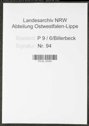 Sterberegister Standesamt Billerbeck