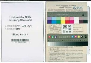 Entnazifizierung Herbert Blum , geb. 15.08.1915 (Praktikant)