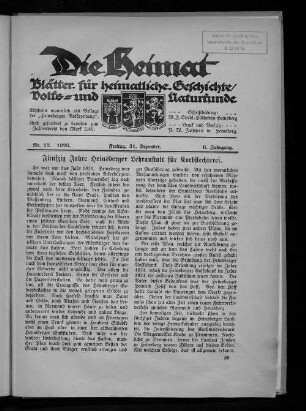Die Heimat. 1921-1944