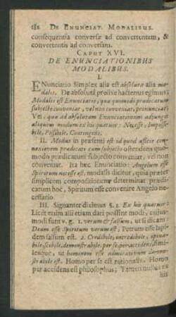 Caput XVI. De Enunciationibus Modalibus.