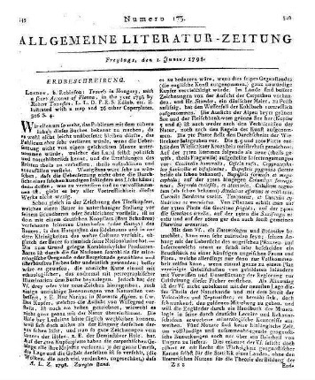 Townson, R.: Travels in Hungary. With a short account of Vienna in the year 1793. London: Robinson 1797