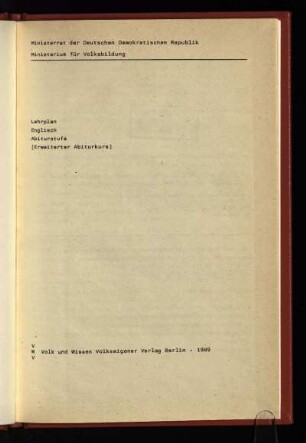 1989: Abiturstufe : (Erweiterter Abiturkurs) : (Erweiterter Abiturkurs)