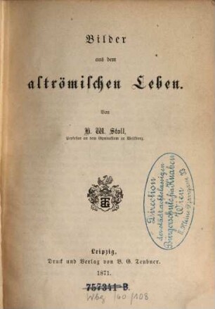 Bilder aus dem altrömischen Leben