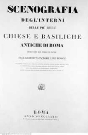 Scenografia degli interni delle più belle chiese e basiliche antiche di Roma, Titelblatt