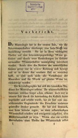 Charakteristik der Mineralien, 1