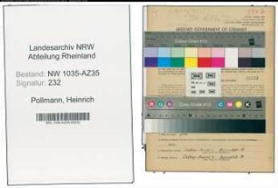 Entnazifizierung Heinrich Pollmann , geb. 01.02.1900 (Bergmann)