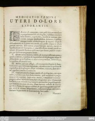 Medicatio Faeminae Uteri Dolore Laborantis.