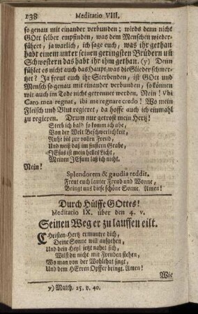 Durch Hülffe Gottes! Meditatio IX.