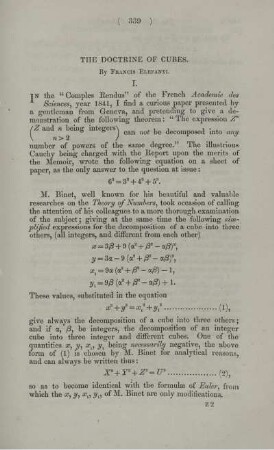 The doctrine of cubes.