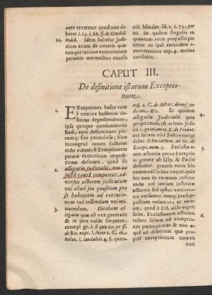 Caput III. De definitione istarum Exceptionum.