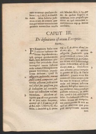 Caput III. De definitione istarum Exceptionum.