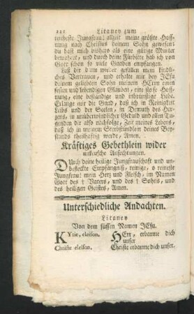 Unterschiedliche Andachten