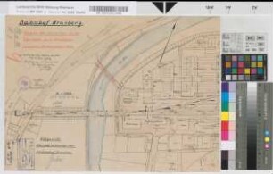 Anlage von Schranken an der Überfahrt zum ehemaligen Eisenbahn Ausbesserungs-Werk Bahnhof Arnsberg: Lageplan, M. 1:1.000 Stnr.: 54, Iwü, Bunr.: 53, Blnr.: 1
