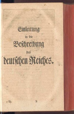 Einleitung in die Beschreibung des deutschen Reiches