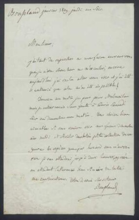 Aimé Bonpland an Jean Vincent Lamouroux