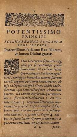 Gregorii XV. Summi Rom. Pont. Epistola ad Persarum Regem Sciahabbahas