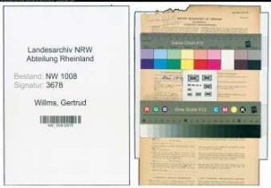 Entnazifizierung Gertrud Willms , geb. 10.07.1889 ()