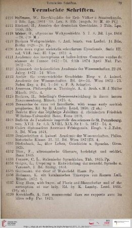 Vermischte Schriften (Nr. 4116 - 4254)