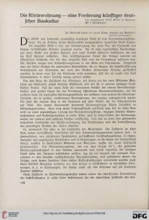 11.1919: Die Kleinwohnung - eine Forderung künftiger deutscher Baukultur