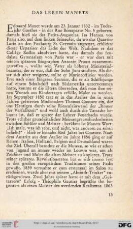 Das Leben Manets