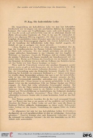 IV. Kap. Die hofrechtliche Leihe