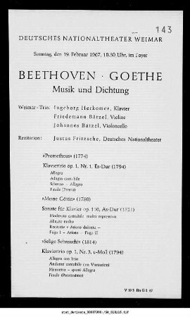 Beethoven - Goethe Musik und Dichtung