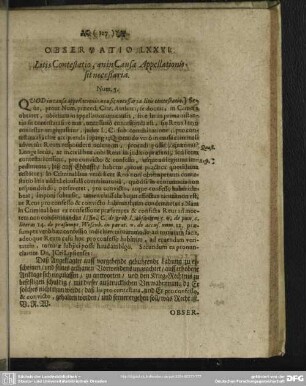 Observatio LXXVI. Litis Contestatio, an in Causa Appellationis sit neceßaria