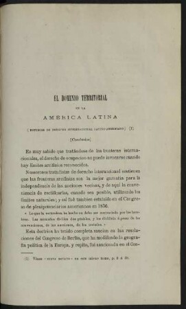 El domino territorial en la America Latina - (Estudios de Derecho Internacional Latino-Americano) (1), (Conclusion)