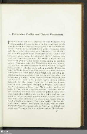 4. Der schöne Clodius und Ciceros Verbannung